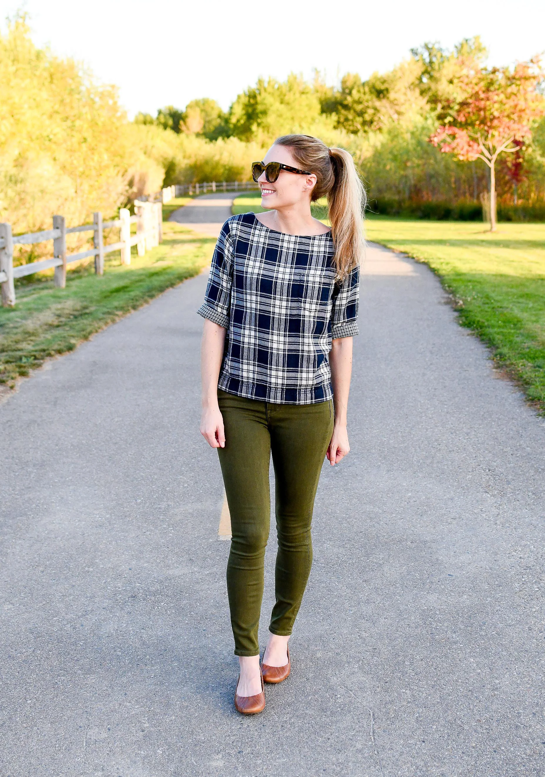 Yellow plaid skinny deals jeans